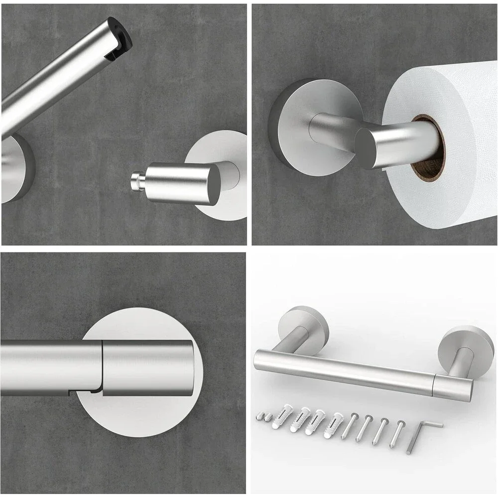 Brushed Grey 2 Pack Toilet Paper Holder